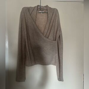 Vince 100% cashmere faux wrap Women's Sweater in Beige